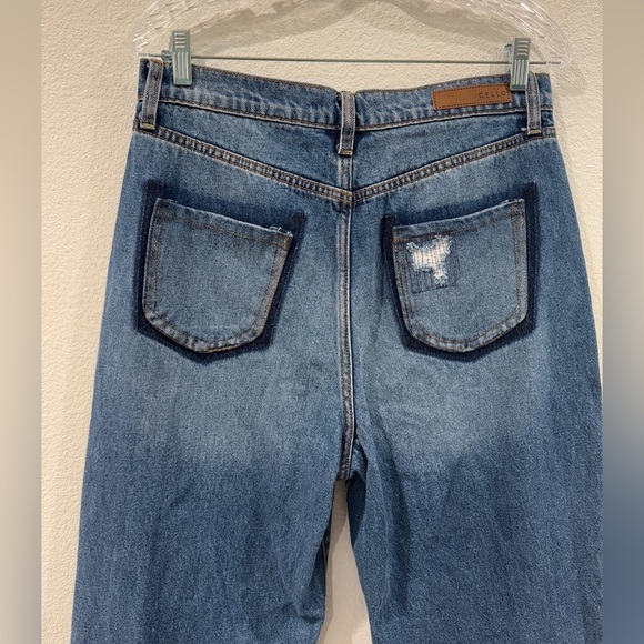 Cello Super High Rise Dad Denim Button Fly 100% Cotton Blue Jeans Size 11 - Picture 8 of 14
